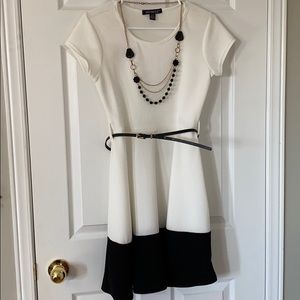 White and Black Semi Formal Dress